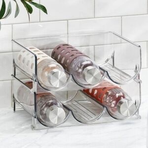 MDESIGN Plastic Stackable Clear Wine,Water Bottle,Storage Organizer Rack, Setof2